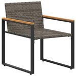 vidaXL Ensembles de meubles 3 Pièces Gris et Gris foncé Rotin