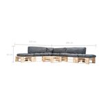 vidaXL Salon de jardin palette 6 Pièces avec coussins gris bois