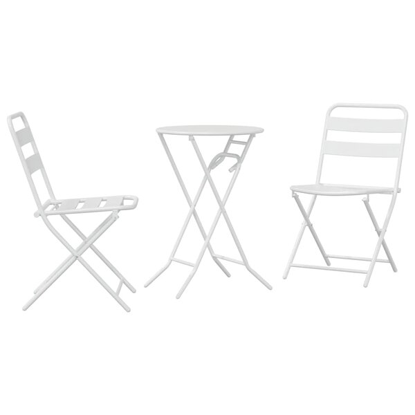 vidaXL Ensemble bistrot 3 Pièces Blanc Acier