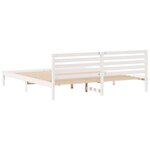 vidaXL Cadre de lit Blanc 200 x 220 cm Bois massif en pin
