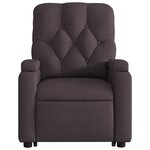 vidaXL Fauteuil inclinable de massage Marron foncé Tissu