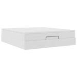 VidaXL Cadre de lit ottoman avec matelas blanc 160x200 cm similicuir