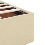 vidaXL Cadre de lit avec stockage Crème 200 x 200 cm tissu