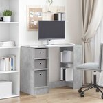vidaXL Bureau Gris béton Bois d'ingénierie 100 x 40 x 75 cm
