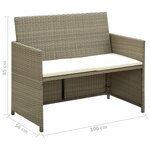 vidaXL Salon de jardin avec coussins 4 Pièces beige résine tressée