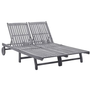vidaXL Chaise longue 2 places bois d'acacia massif