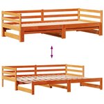 vidaXL Lit de jour avec gigogne et tiroirs sans matelas 90x200 cm