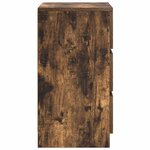 vidaXL Table de chevet avec 3 tiroirs chêne fumé 39x35x65 cm