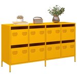 vidaXL Buffet jaune moutarde 135x39x73 5 cm acier laminé à froid