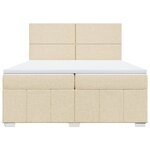 vidaXL Sommier à lattes de lit avec matelas Crème 200x200 cm Tissu