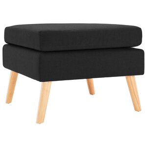 vidaXL Repose-pied Noir Tissu