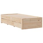 vidaXL Cadre de lit sans matelas avec tiroirs 75x190 cm bois de pin