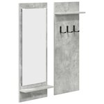 vidaXL Porte-manteau mural avec étagère Gris béton 70 x 10 x 90 cm