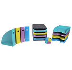 Set de 4 corbeilles-à-courrier combo midi forever young - couleurs assorties - exacompta