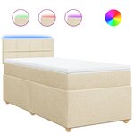 vidaXL Sommier à lattes de lit avec matelas Crème 100x200 cm Tissu