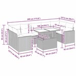 vidaXL Salon de jardin 8 Pièces avec coussins gris clair résine tressée