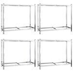 vidaXL Porte-pneus à 2 niveaux 4 Pièces Argenté 110x40x110 cm Acier
