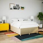 vidaXL Cadre de lit sans matelas crème 140x200 cm tissu
