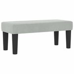vidaXL Lit à Ressorts avec Matelas & Banc Gris Clair 100x200 cm Velours