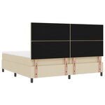 vidaXL Lit à ressorts avec matelas et LED - Crème  200 x 200 cm  en tissu