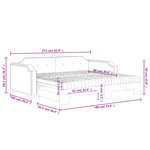 vidaXL Lit de jour avec gigogne et matelas gris clair 90x190 cm tissu