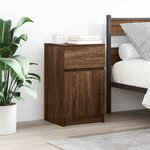 vidaXL Tables de chevet 2 Pièces chêne marron 39x35x65 cm bois ingénierie
