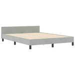 vidaXL Cadre de lit avec tête de lit Gris clair 160 x 200 cm Velours