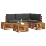 vidaXL Ensemble de canapés d'extérieur Naturel et Anthracite