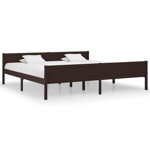 vidaXL Cadre de lit sans matelas pin massif marron foncé 200x200 cm