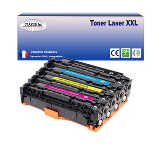 T3AZUR - Lot de 4 Toners compatibles avec Canon 716/731 pour Canon LBP-5050  LBP-5050N  LBP-7100Cn  LBP-7110Cw  (Noir+Couleur)