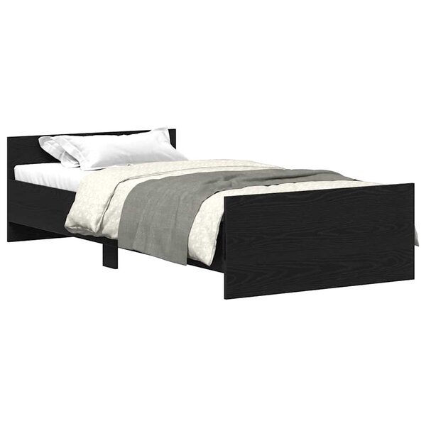 vidaXL Cadre de lit sans matelas chêne noir 90x190 cm bois ingénierie