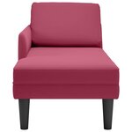 vidaXL Fauteuil long avec coussin et accoudoir droit rouge bordeaux