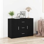 vidaXL Buffet chêne noir 91x29 5x65 cm bois d'ingénierie