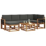 vidaXL Ensemble de canapés d'extérieur 7 Pièces Naturel et Anthracite