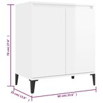 vidaXL Buffet blanc brillant 60x35x70 cm bois d'ingénierie