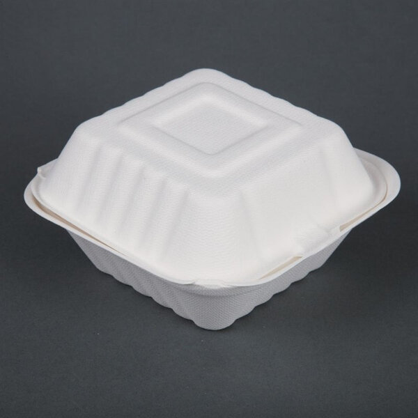 Lot de 500 boîtes à hamburger compostable en bagasse - fiesta green -  - bagasse