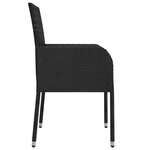 vidaXL Chaises de jardin lot de 2 avec coussins Résine tressée Noir
