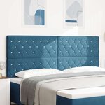 vidaXL Tête de Lit LED Argyle Manuel Bleu foncé 100 cm Velours