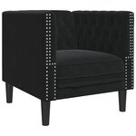 vidaXL Fauteuil Chesterfield Argyle Noir 71 x 74.5 x 70.5 cm Velours