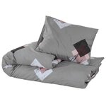 vidaXL Ensemble de housse de couette Gris 200x220 cm Coton