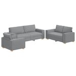 vidaXL Canapé 3 Pièces Gris clair 220 x 80 x 84 cm Tissu en lin mélangé