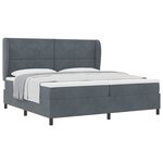 vidaXL Lit à ressorts avec matelas Gris foncé 200 x 200 cm Polyester