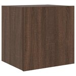 vidaXL Meuble TV mural avec lumières LED chêne marron 40 5x35x40 cm