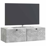 vidaXL Meuble TV mural Gris béton 99 x 41 x 30 cm Bois d'ingénierie