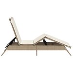 vidaXL Chaise longue avec coussin beige résine tressée