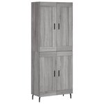 vidaXL Buffet haut Sonoma gris 69 5x34x180 cm Bois d'ingénierie