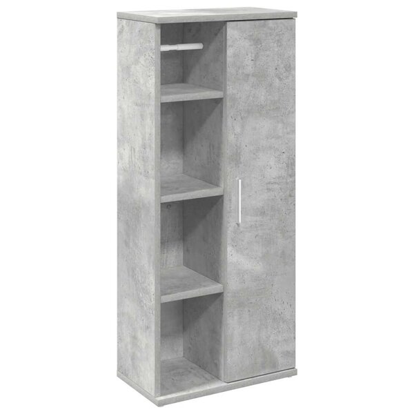 vidaXL Meuble de salle de bain avec porte-rouleau gris béton