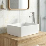 vidaXL Lavabo de salle de bains Chrome 40 5 x 30 5 x 13 cm métal