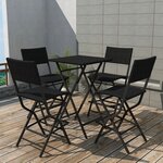 vidaXL Ensemble à manger d'extérieur pliable 5Pièces Acier Résine tressée