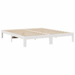 vidaXL Cadre de lit sans matelas blanc 160x200 cm bois de pin massif